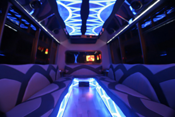 led lights on the limo bus